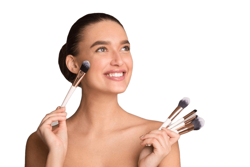 Makeup artist with brushes